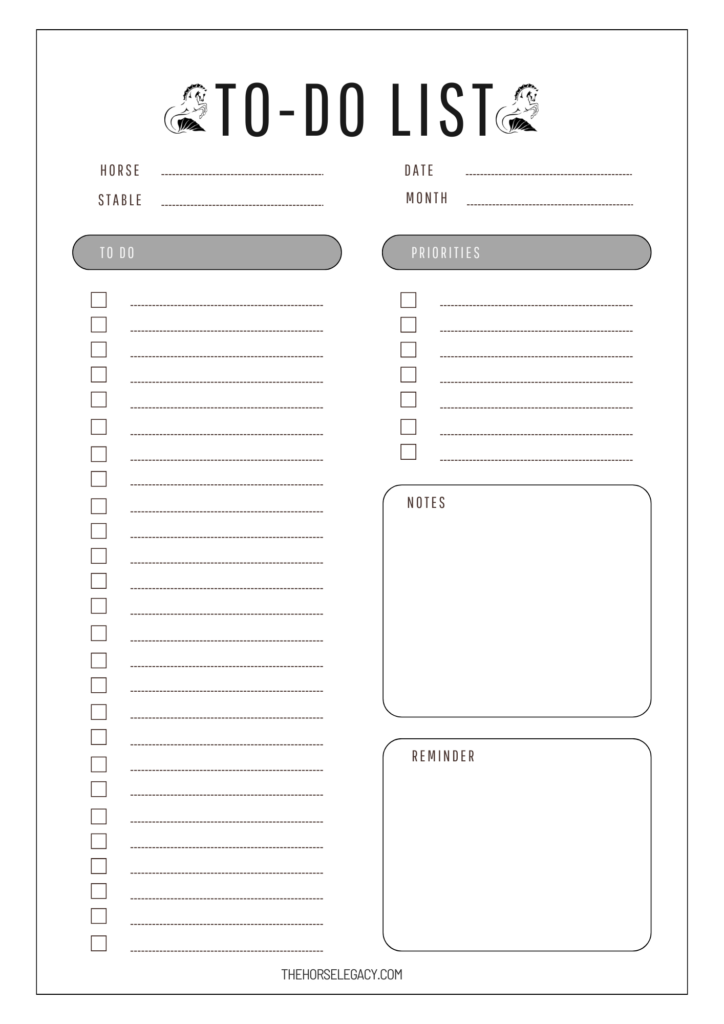 Organize your barn day in minutes with a simple horse care to-do list.